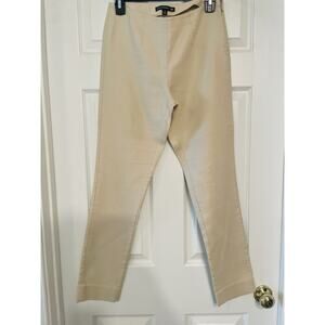 Banana Republic Women’s Mad Men Cigarette Pants Sz 2 Side Zip Cream Classy Retro